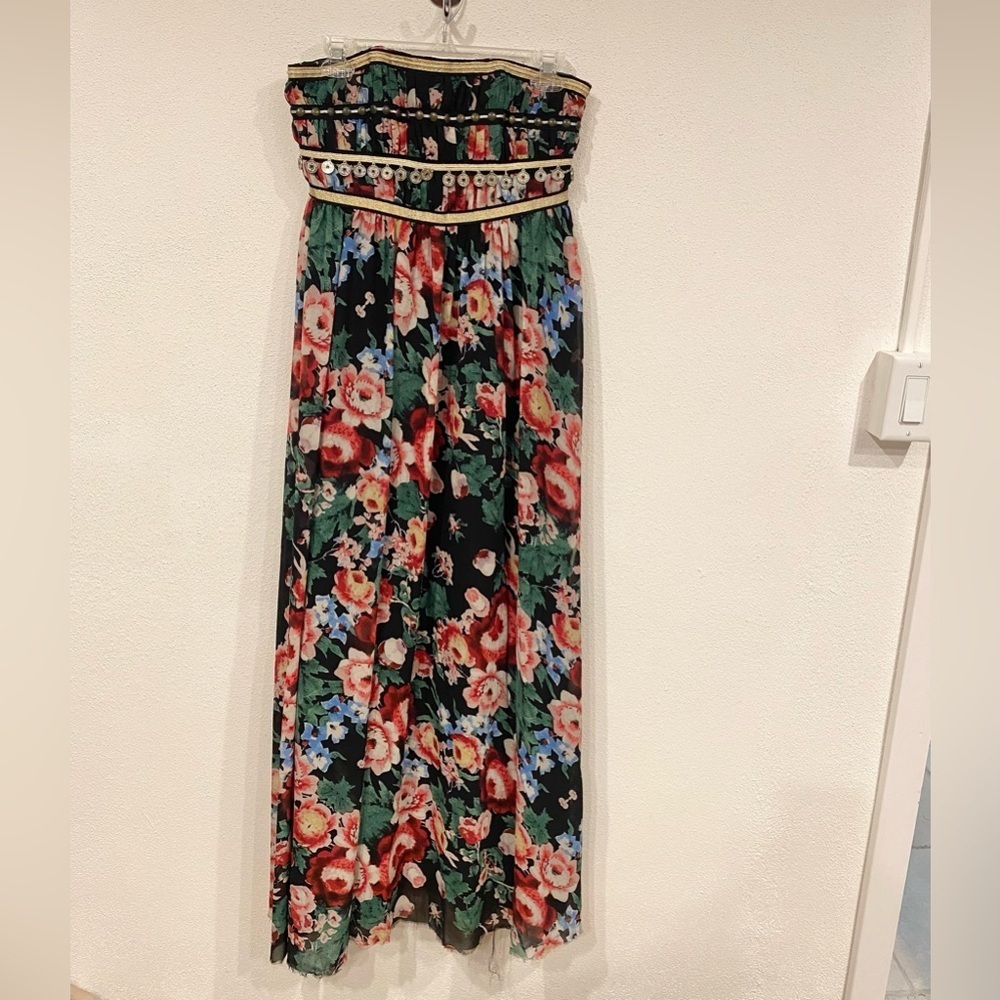 Pearl Georgina Chapman Marchesa Floral Gypsy Maxi Dress Size 4 EUC - Picture 2 of 6